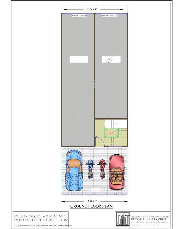 25x68 Ground Floor Plan