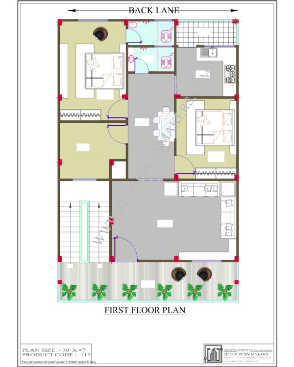 30x47 First Floor Plan
