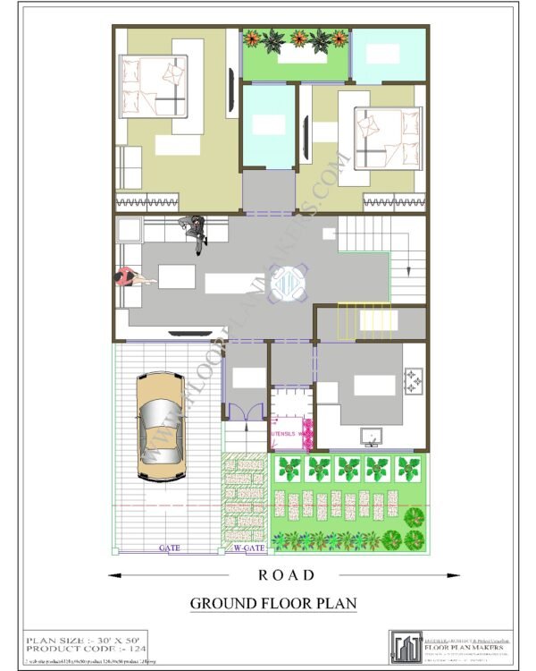 30x50 Ground Floor Plan