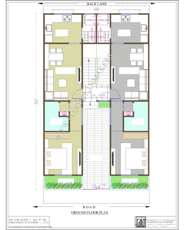 30x50 Ground Floor Plan