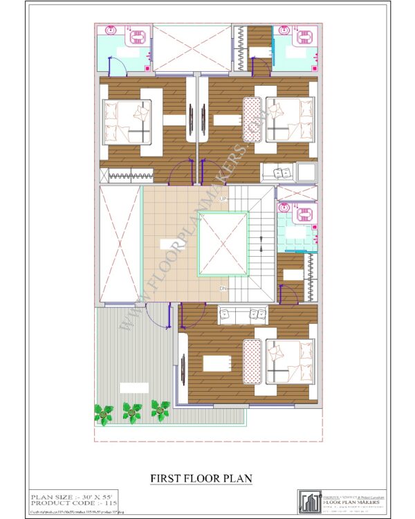 30x55 First Floor Plan