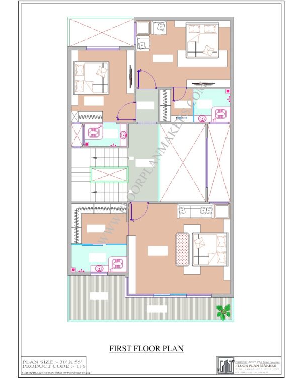 30x55 First Floor Plan
