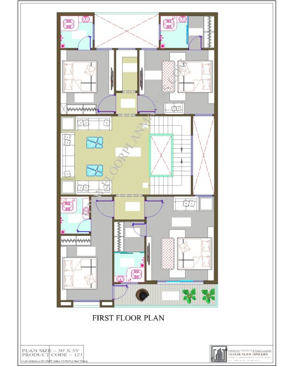 30x55 First Floor Plan