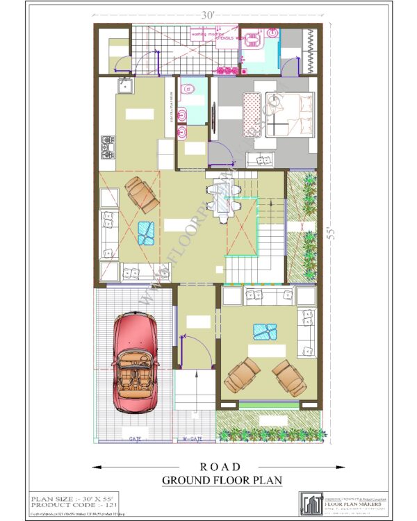 30x55 Ground Floor Plan