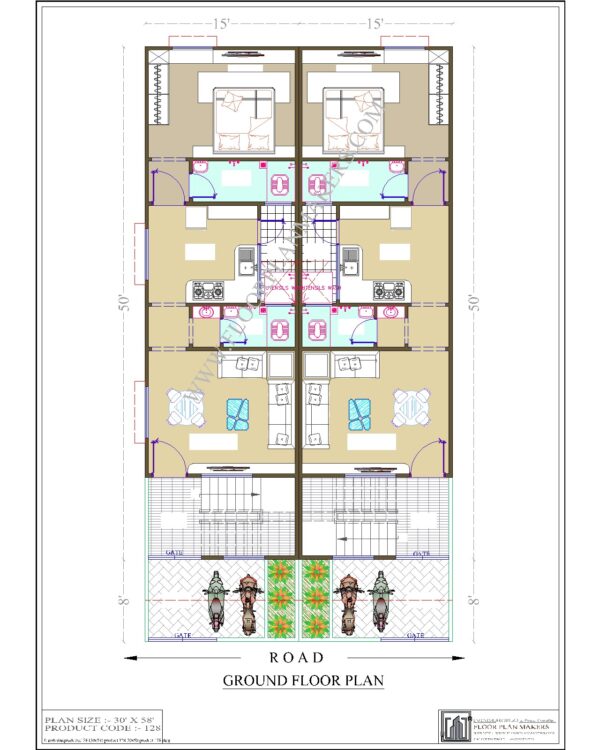 30x58 Ground Floor Plan