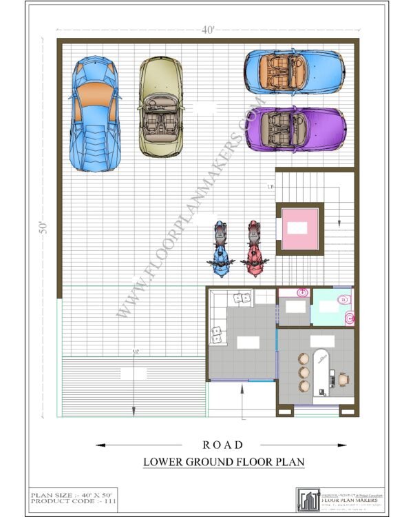 40x50 Lower Ground Floor Plan