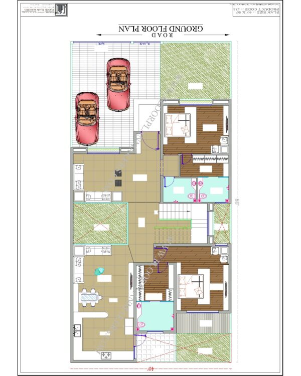40x80 Ground Floor Plan