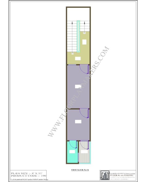 8x51 First Floor Plan