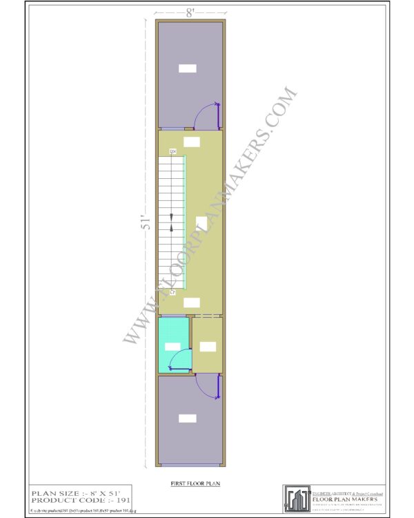 8x51 First Floor Plan
