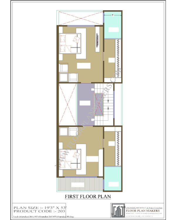 19x53 First Floor Plan