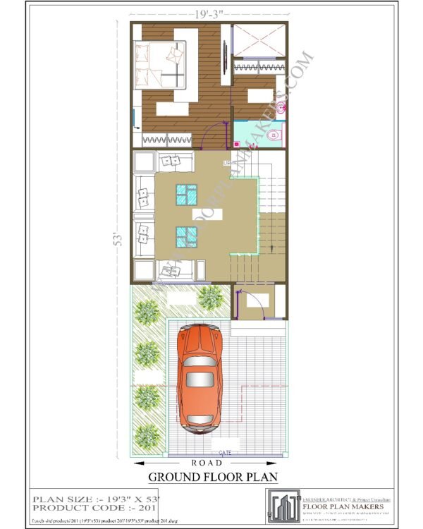 19x53 Ground Floor Plan