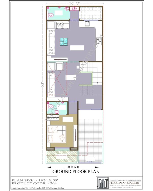 19x53 Ground Floor Plan