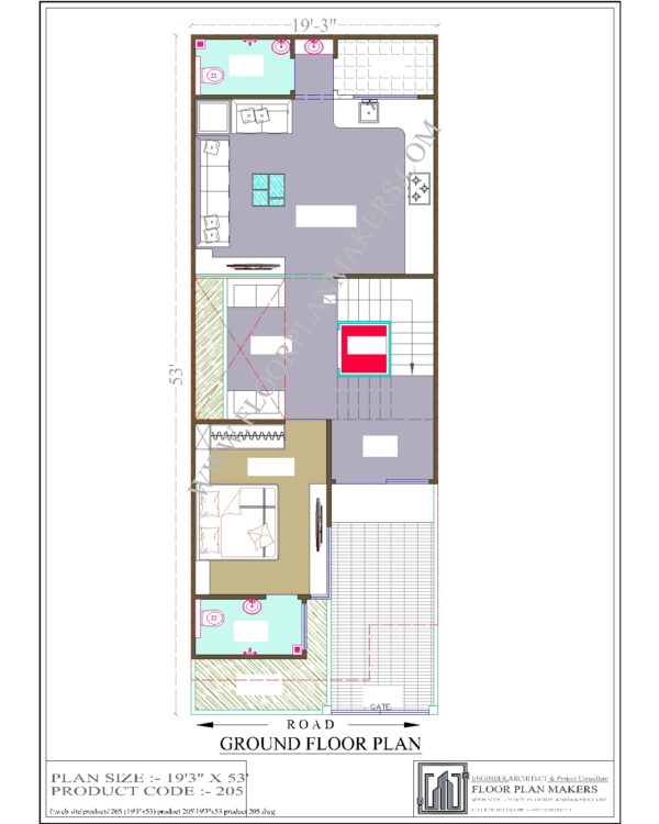 19x53 Ground Floor Plan