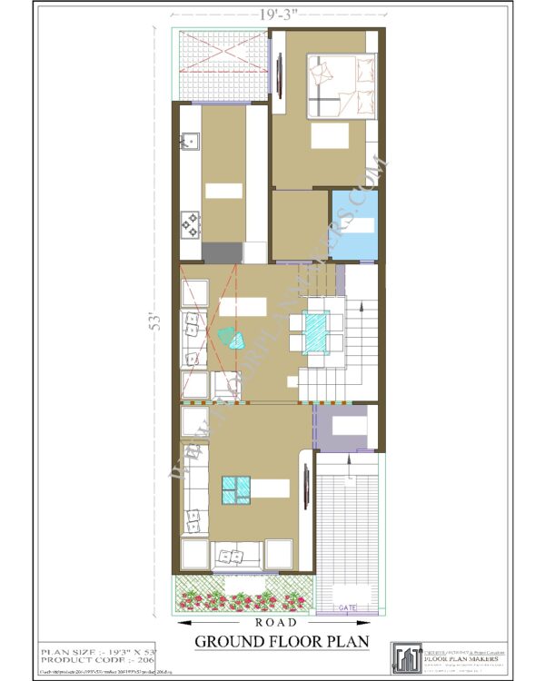 19x53 Ground Floor Plan