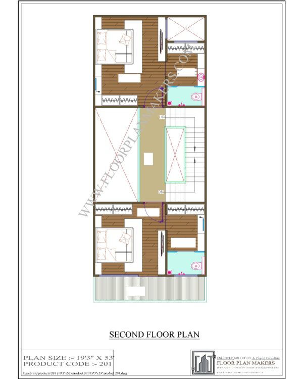 19x53 Second Floor Plan