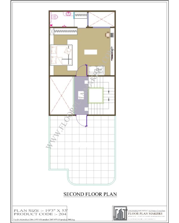 19x53 Second Floor Plan