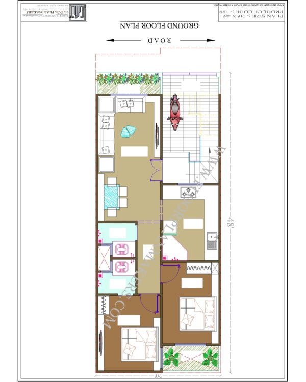 20x48 Ground Floor Plan