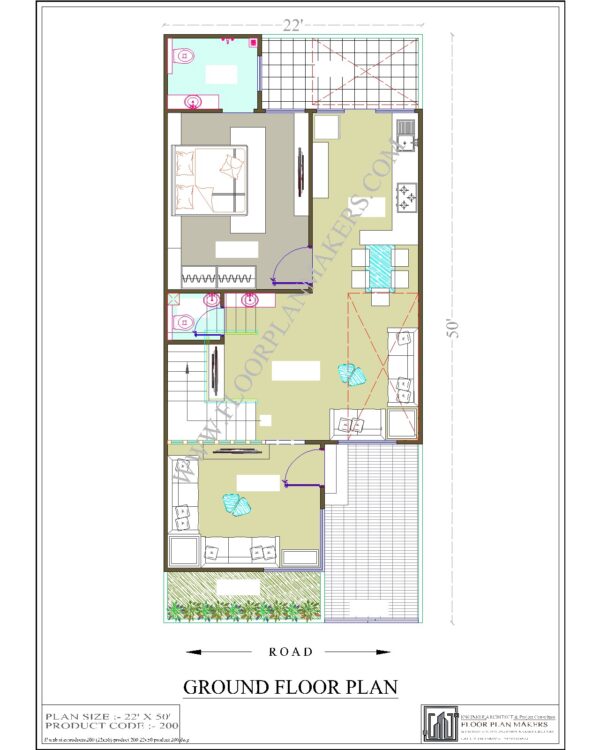 22x50 Ground Floor Plan