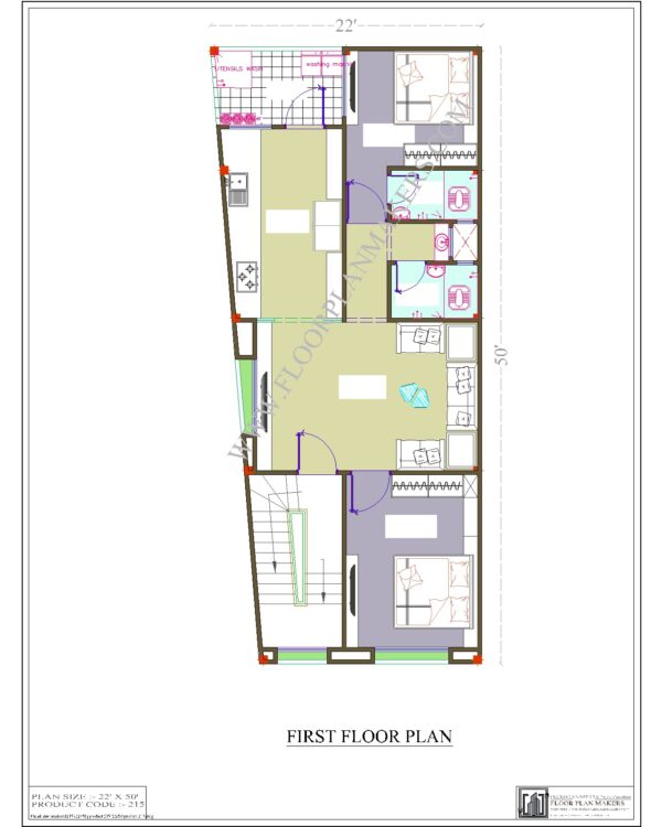 22x50 First Floor Plan