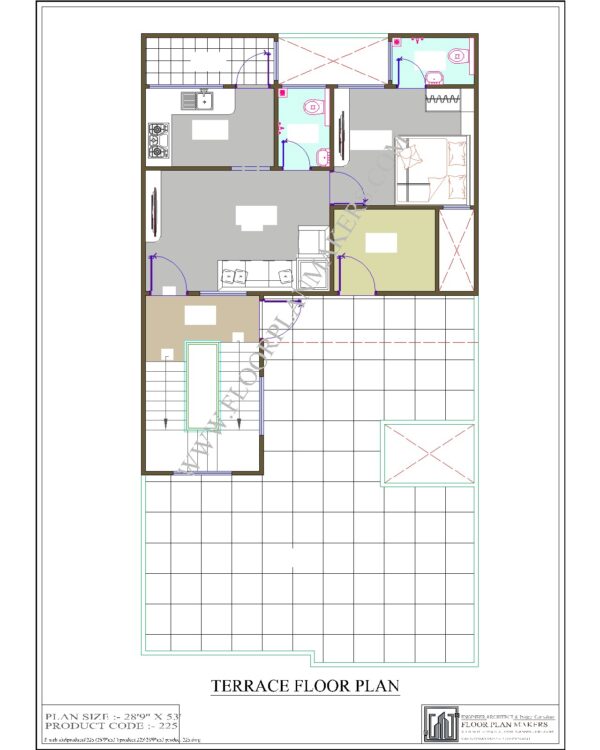 28'9''x53 Terrace Floor Plan