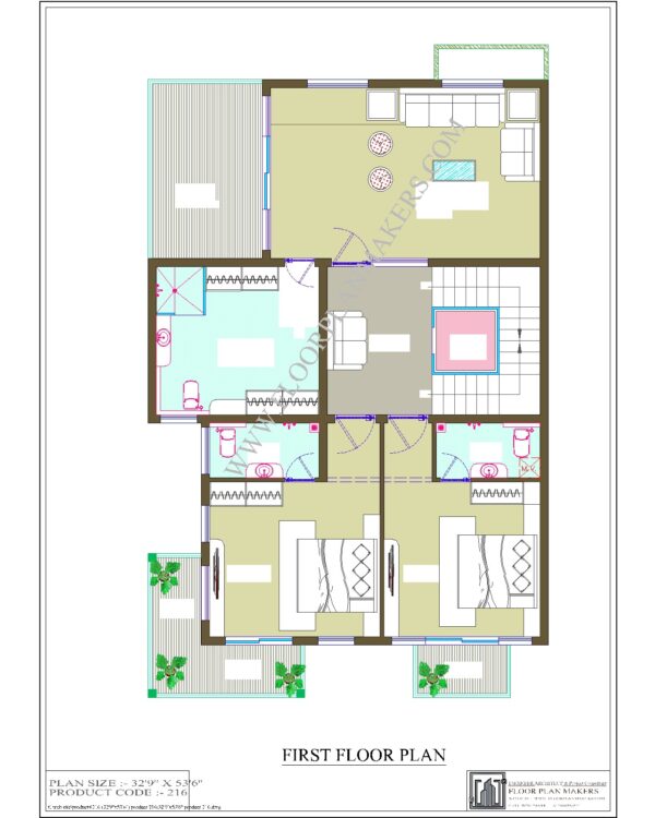 32x53 First Floor Plan