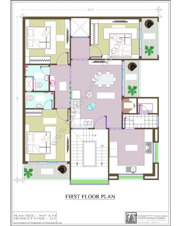 36’8’’x44’ First Floor Plan