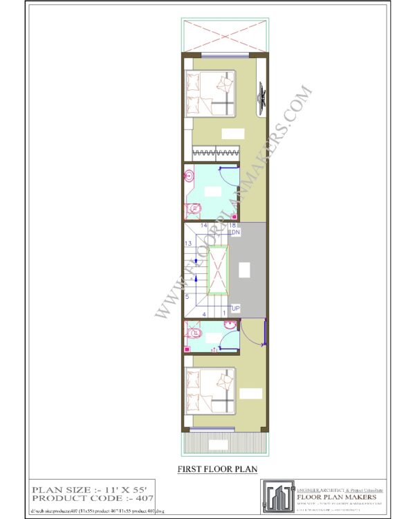 11x55 First Floor Plan