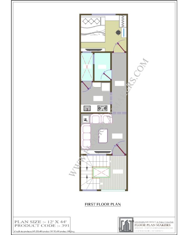 12x44 First Floor Plan