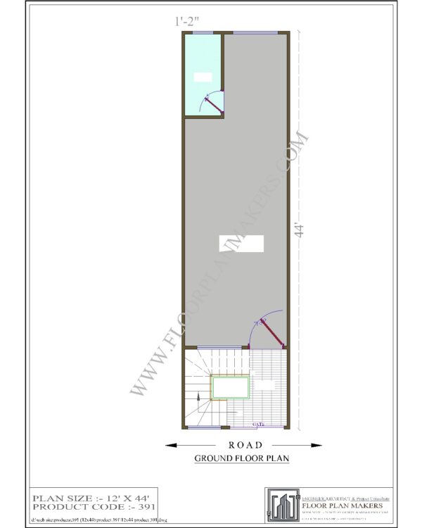 12x44 Ground Floor Plan