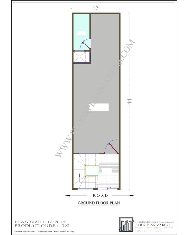 12x44 Ground Floor Plan