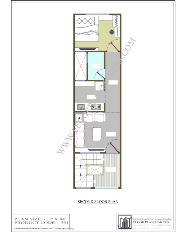 12x44 Second Floor Plan