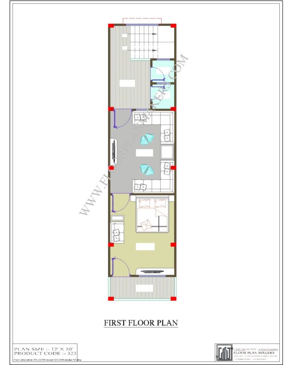 12x50 First Floor Plan