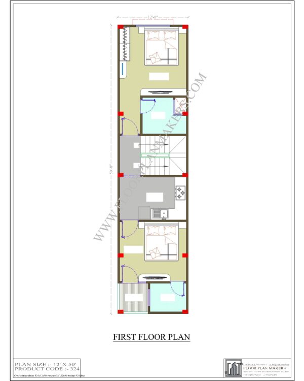 12x50 First Floor Plan