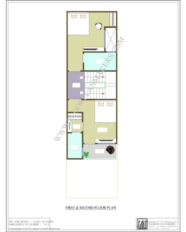 14x52 First Second Floor Plan