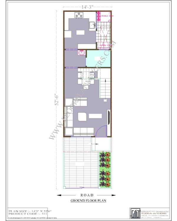 14x52 Ground Floor Plan