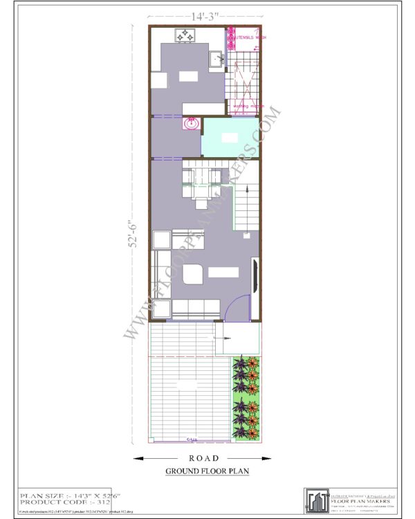 14x52 Ground Floor Plan