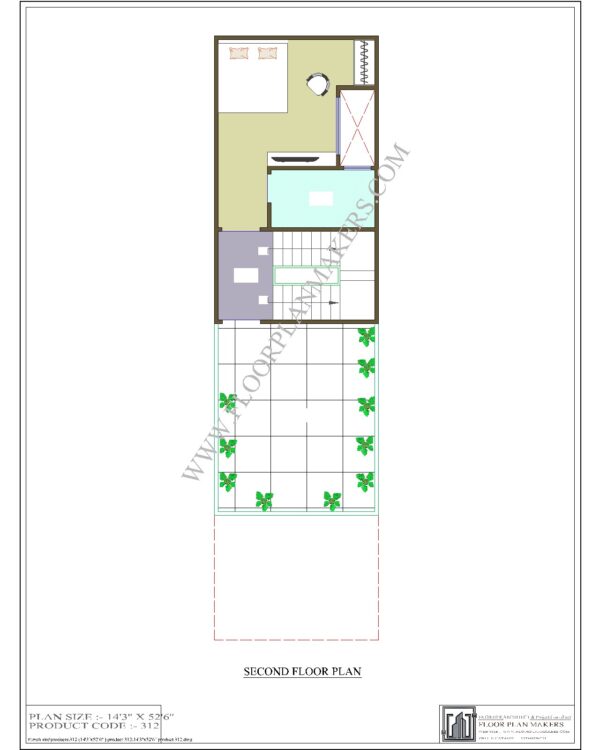 14x52 Second Floor Plan