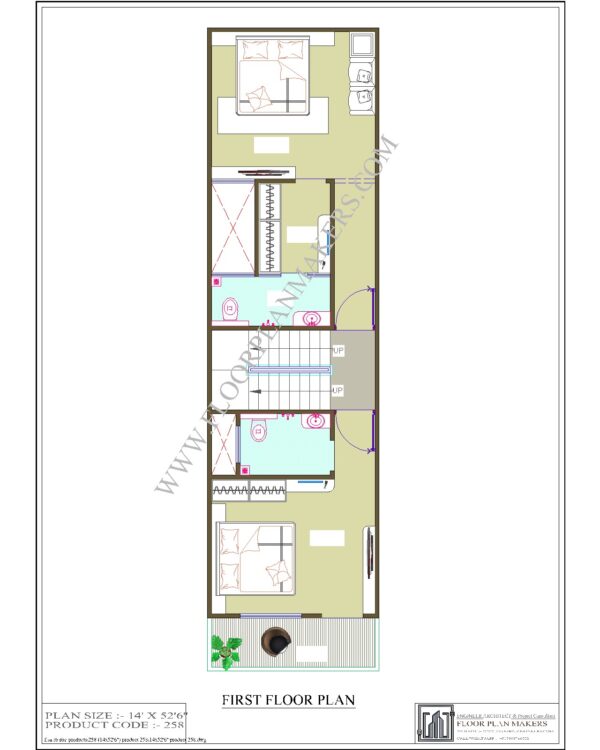 14x52 First Floor Plan