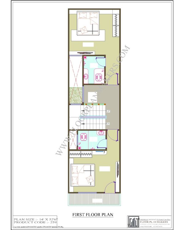 14x52 First Floor Plan