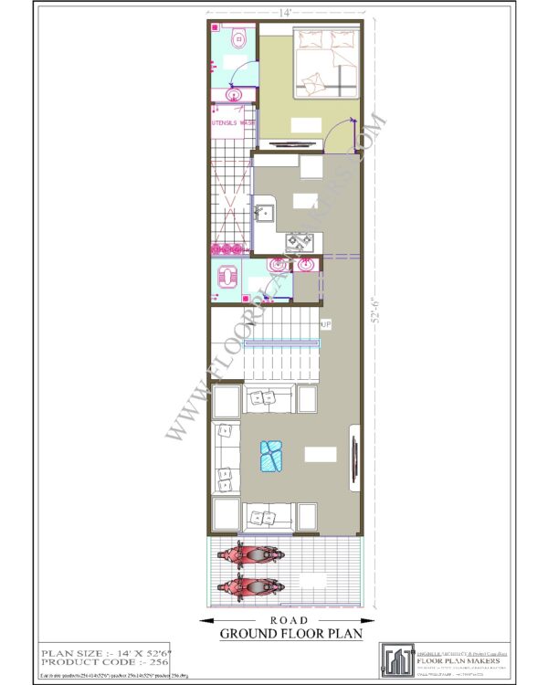 14x52 Ground Floor Plan