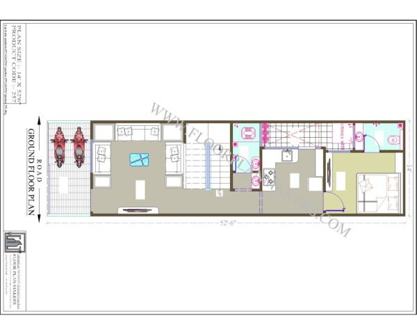 14x52 Ground Floor Plan