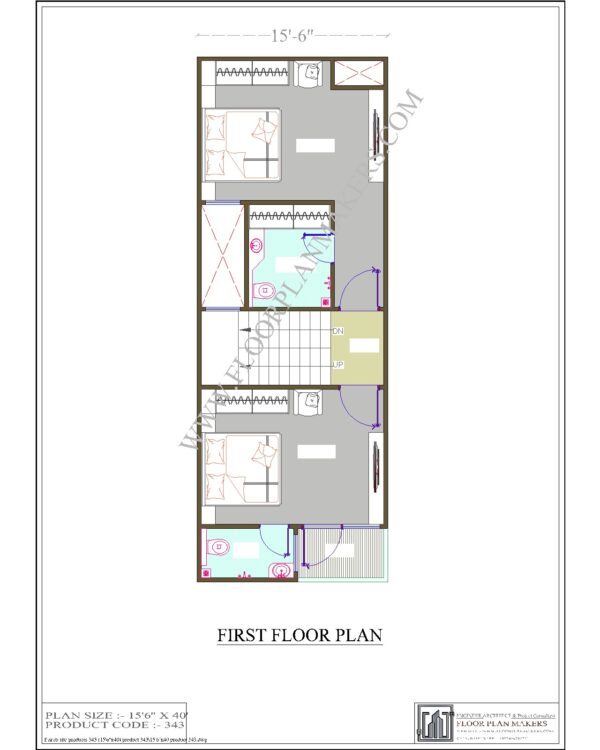 15'6"x40 First Floor Plan