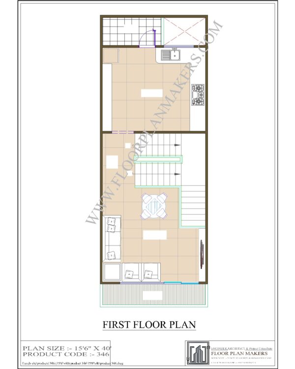 15'6"x40 First Floor Plan