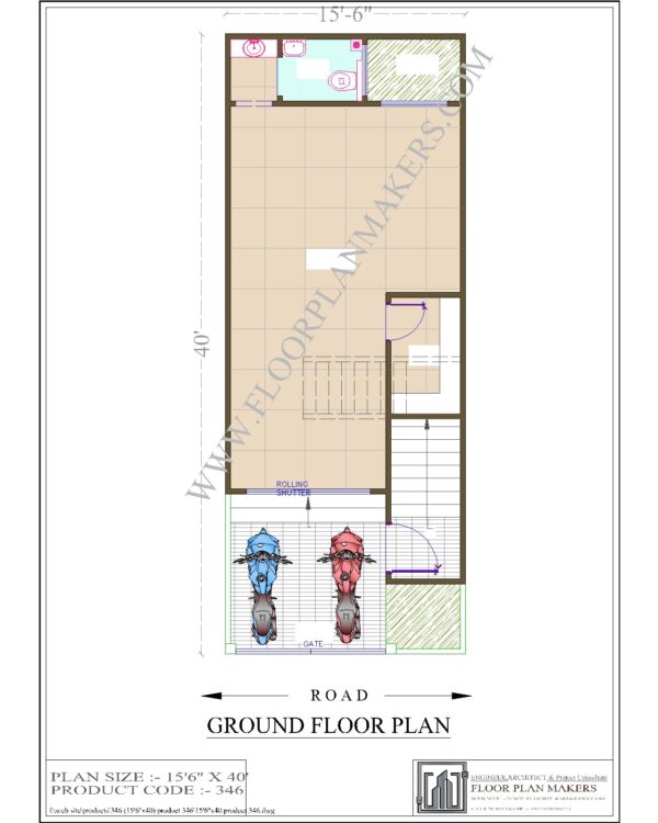 15'6"x40 Ground Floor Plan