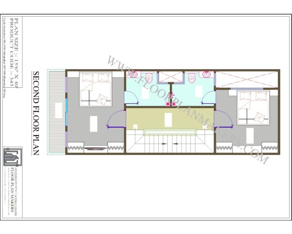 15'6"x40 Second Floor Plan