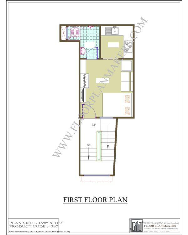 15'8"x31'9" First Floor Plan