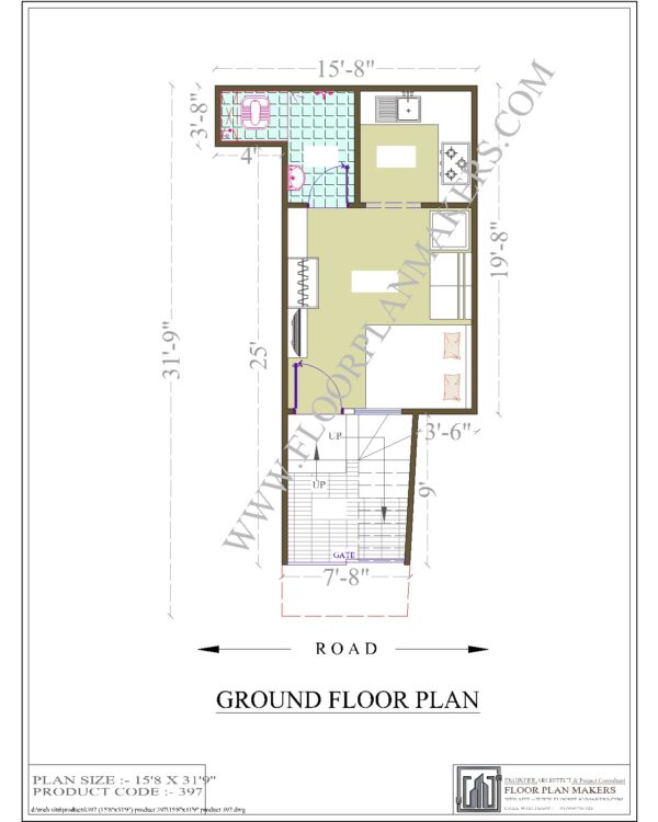 15'8"x31'9" Ground Floor Plan