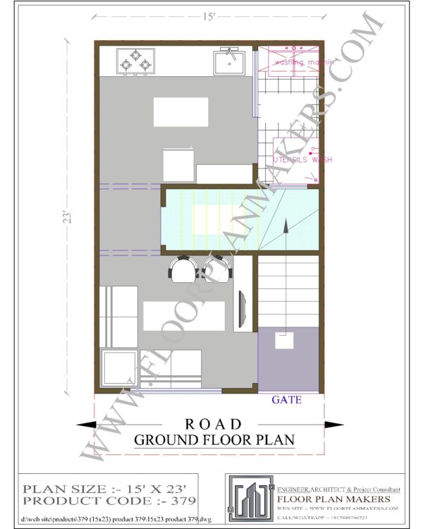 15x23 Ground Floor Plan