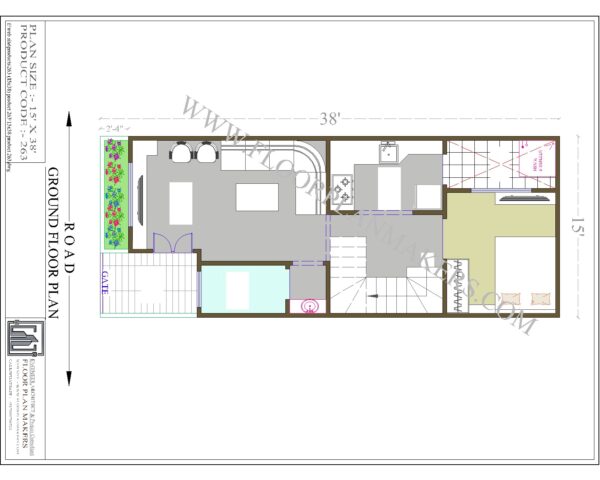 15X38 Ground Floor Plan