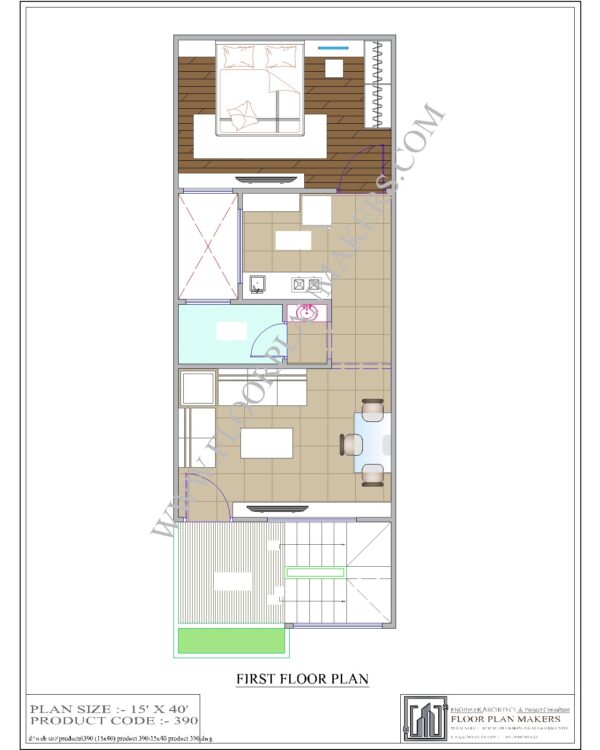 15x40 First Floor Plan